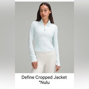 Define Cropped Jacket Nulu; Sheer Blue; NWT; Size 8